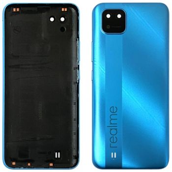 Задняя крышка корпуса Realme C11 2021 RMX3231 синяя Оригинал