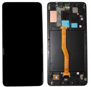 Дисплей Samsung A920 (SM-A920F, SM-A920F/DS) Galaxy A9 с сенсором (тачскрином) черный с рамой Оригинал