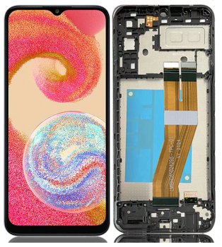 Дисплей Samsung A042 (SM-A042F, SM-A042F/DS) Galaxy A04e с сенсором (тачскрином) черный с рамкой Оригинал