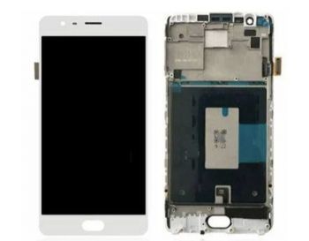 Дисплей OnePlus 3 A3000, A3003, OnePlus 3T A3010 с сенсором (тачскрином) белый с рамкой OLED