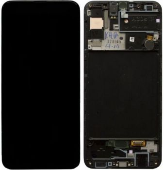 Дисплей Samsung A307 (SM-A307F, SM-A307F/DS) Galaxy A30s 2019 с сенсором (тачскрином) черный с рамкой OLED