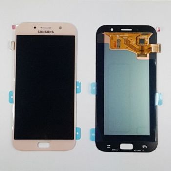 Дисплей Samsung A720 (SM-A720F, SM-A720F/DS) Galaxy A7 2017 Duos с сенсором (тачскрином) розовый OLED