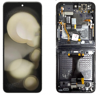 Дисплей Samsung F731 (SM-F731B, SM-F731B/DS) Galaxy Flip 5 с сенсором (тачскрином) черный с рамкой Оригинал