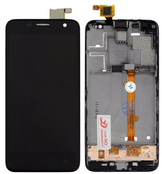 Дисплей (LCD) Alcatel 6012D Idol Mini, 6012X с сенсором чёрный + рамка Оригинал