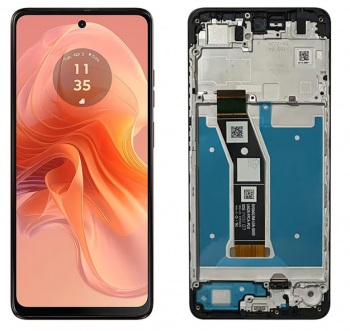 Дисплей Motorola XT2421, XT2421-8 Moto G04s с сенсором (тачскрином) черный с рамкой Оригинал