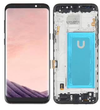 Дисплей Samsung G955 (SM-G955F, SM-G955FD) Galaxy S8 Plus с сенсором (тачскрином) черный с рамкой TFT