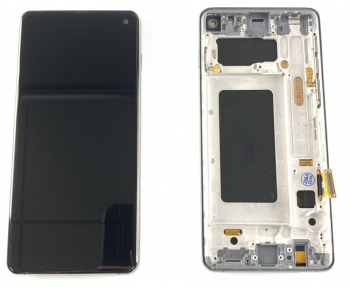 Дисплей Samsung G973 (SM-G973F, SM-G973F/DS) Galaxy S10 с сенсором (тачскрином) черный с рамкой TFT