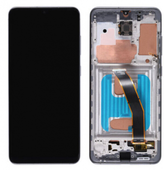 Дисплей Samsung G980, G981 (SM-G980F, SM-G980F/DS, SM-G981F, SM-G981F/DS) Galaxy S20 2020 с сенсором (тачскрином) черный с рамкой OLED