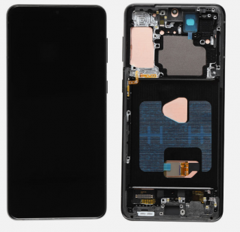 Дисплей Samsung G996 (SM-G996B, SM-G996B/DS) Galaxy S21 Plus 5G с сенсором (тачскрином) черный с рамкой OLED