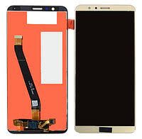 Дисплей (LCD) Huawei Honor 7X Dual Sim (BND-L21) с сенсором золотой Оригинал
