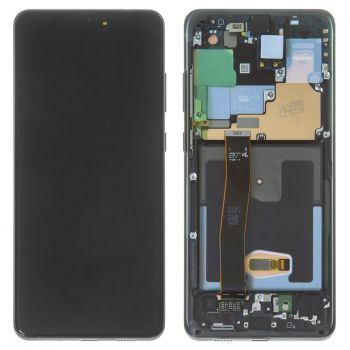 Дисплей Samsung G988 (SM-G988B, SM-G988B/DS) Galaxy S20 Ultra с сенсором (тачскрином) черный с рамкой Оригинал