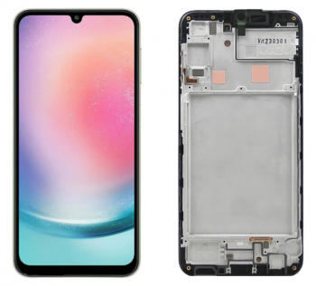 Дисплей Samsung A245 (SM-A245F, SM-A245F/DS) Galaxy A24 с сенсором (тачскрином) черный с рамкой OLED