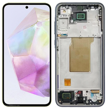 Дисплей Samsung A356 (SM-A356B, SM-A356B/DS) Galaxy A35 5G с сенсором (тачскрином) черный с рамкой Оригинал