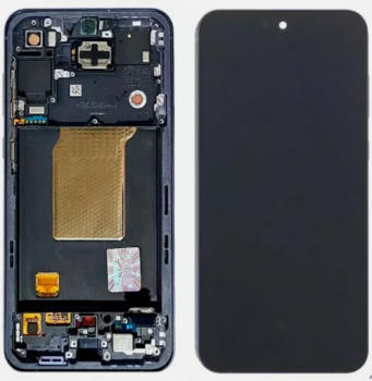 Дисплей Samsung A556 (SM-A556B, SM-A556B/DS) Galaxy A55 с сенсором (тачскрином) черный с рамкой Оригинал