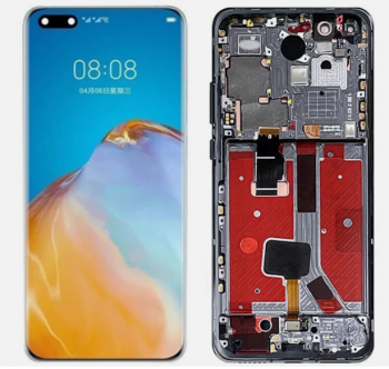 Дисплей Huawei P40 Pro ELS-NX9, ELS-N04, ELS-AN00, ELS-TN00 с сенсором (тачскрином) черный с рамкой Оригинал