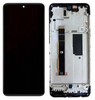 Дисплей Motorola XT2347, XT2347-2 Moto G84 с сенсором (тачскрином) черный с рамкой Оригинал