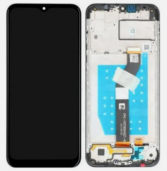 Дисплей Motorola XT2055, XT2055-1, XT2055-2 Moto G8 Power Lite с сенсором (тачскрином) черный с рамкой