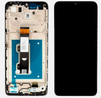 Дисплей Motorola XT2239, XT2239-6, XT2239-7 Moto E22 с сенсором (тачскрином) черный с рамкой Оригинал
