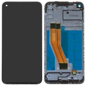 Дисплей Samsung A115 (SM-A115F, SM-A115F/DS) Galaxy A11 с сенсором (тачскрином) черный с рамкой