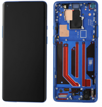 Дисплей OnePlus 8 Pro IN2023, IN2020, IN2021, IN2025 с сенсором (тачскрином) черный с рамкой Оригинал