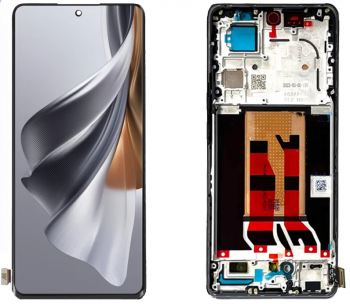Дисплей Oppo Reno 10 Pro CPH2525 с сенсором (тачскрином) черный с рамкой Оригинал
