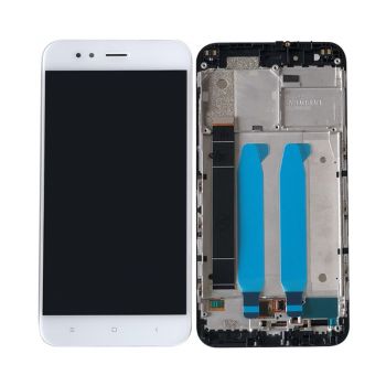 Дисплей (LCD) Xiaomi Mi A1, Mi5X с сенсором белый + рамка