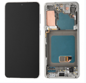 Дисплей Samsung G991 (SM-G991B, SM-G991B/DS) Galaxy S21 5G с сенсором (тачскрином) черный с рамкой OLED