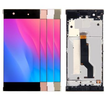 Дисплей Sony G3412, G3416, G3426, G3421, G3423 Xperia XA1 Plus Dual с сенсором (тачскрином) золотой с рамкой Оригинал