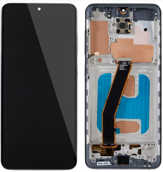 Дисплей Samsung G980, G981 (SM-G980F, SM-G980F/DS, SM-G981F, SM-G981F/DS) Galaxy S20 2020 с сенсором (тачскрином) черный с рамкой TFT
