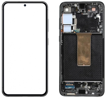 Дисплей Samsung S916 (SM-S916B, SM-S916B/DS) Galaxy S23 Plus с сенсором (тачскрином) черный с рамкой OLED