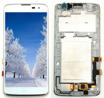 Дисплей (LCD) LG X210 K7, X210DS с сенсором белый + рамка Оригинал