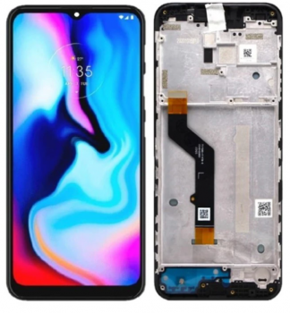 Дисплей Motorola XT2083, XT2083-3 Moto G9 Play с сенсором (тачскрином) черный с рамкой