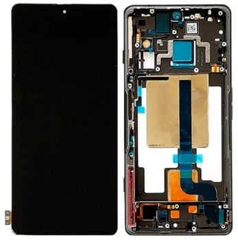 Дисплей Xiaomi Poco F4 GT 21121210G с сенсором (тачскрином) черный с рамкой Оригинал