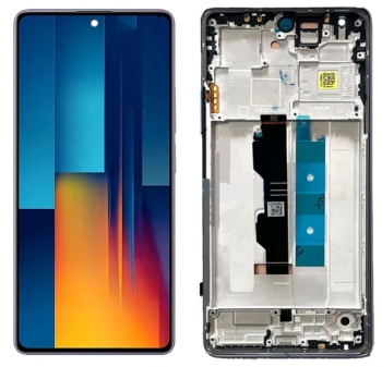 Дисплей Xiaomi Poco M6 Pro 4G 2312FPCA6G с сенсором (тачскрином) черный с рамкой OLED