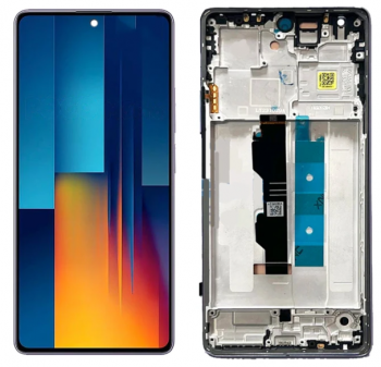 Дисплей Xiaomi Poco M6 Pro 4G 2312FPCA6G с сенсором (тачскрином) черный с рамкой Оригинал