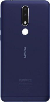 Задняя крышка корпуса Nokia 3.1 Plus Dual Sim TA-1104, TA-1113, TA-1117, TA-1118, TA-1124, TA-1125 синяя Оригинал