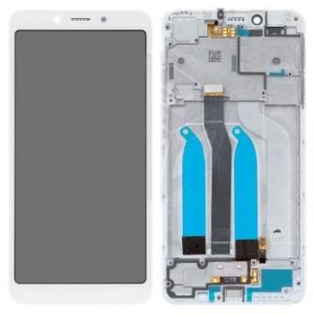 Дисплей (LCD) Xiaomi Mi A2, Mi6X с сенсором белый + рамка