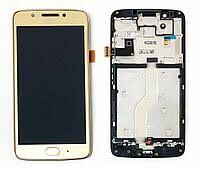 Дисплей (LCD) Motorola XT1670 Moto G5, XT1672, XT1675, XT1676 с сенсором золотой + рамка Оригинал