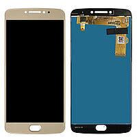 Дисплей (LCD) Motorola XT1770 Moto E4 Plus, XT1771, XT1775 с сенсором золотой + рамка Оригинал