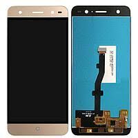 Дисплей (LCD) ZTE V7 Lite с сенсором золотой Оригинал