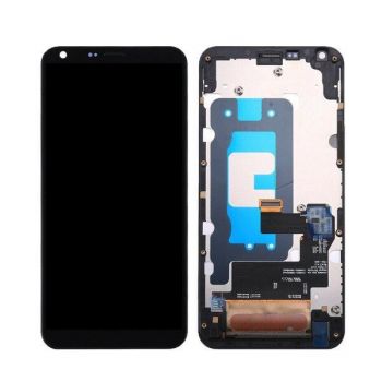 Дисплей LG Q6, Q6а M700, M700N, M700A с сенсором (тачскрином) белый с рамкой серебристого цвета Оригинал