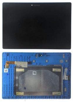 Дисплей Lenovo X103, TB-X103F Tab 3 с сенсором (тачскрином) черный с рамкой синего цвета