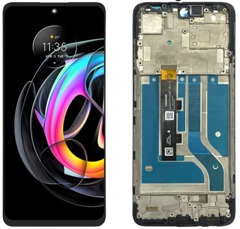 Дисплей Motorola XT2139, XT2139-1 Edge 20 Lite с сенсором (тачскрином) черный с рамкой Оригинал