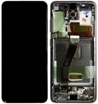 Дисплей Samsung G985, G986 (SM-G985F, SM-G985F/DS, SM-G986F) Galaxy S20 Plus 2020 с сенсором (тачскрином) черный с рамкой Оригинал