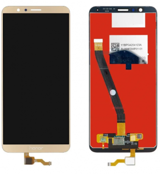 Дисплей (LCD) Huawei Honor 7X Dual Sim (BND-L21) с сенсором золотой + рамка Оригинал