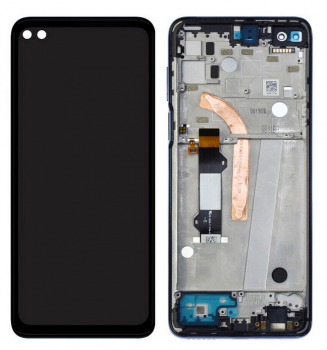 Дисплей Motorola XT2075, XT2075-3 Moto G 5G Plus с сенсором (тачскрином) черный с рамкой Оригинал