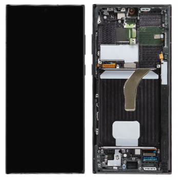 Дисплей Samsung S918 (SM-S918B, SM-S918B/DS) Galaxy S23 Ultra с сенсором (тачскрином) черный с рамкой Оригинал