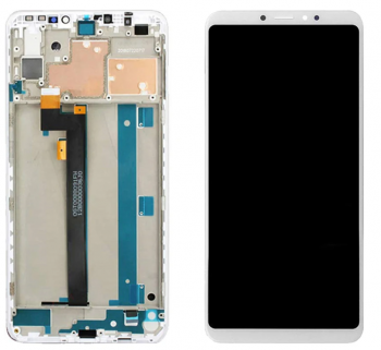 Дисплей Xiaomi Mi Max 3 M1804E4A с сенсором (тачскрином) белый с рамкой