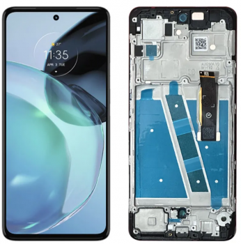Дисплей Motorola XT2255, XT2255-1 Moto G72 с сенсором (тачскрином) черный с рамкой Оригинал