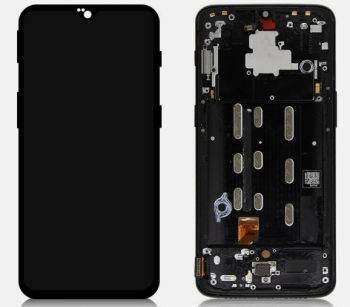 Дисплей OnePlus 6T A6010, A6013 с сенсором (тачскрином) черный с рамкой OLED